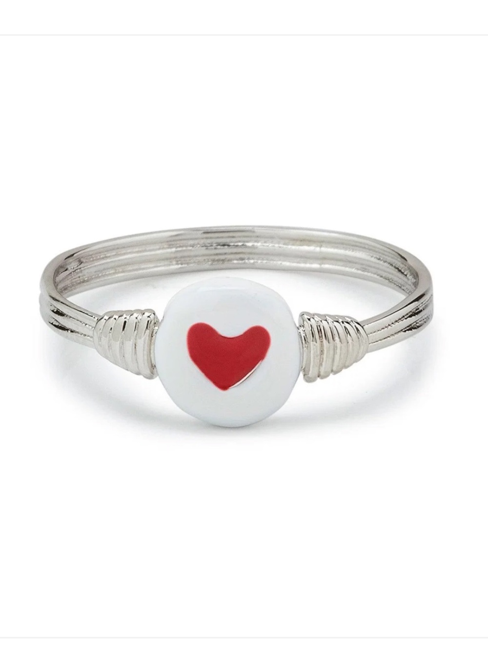 Pura Vida Wire Wrapped Enamel Heart Ring in Silver Size 8